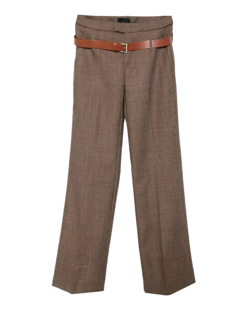 Dondup Margie belted micro-check trousers - Braun Braun