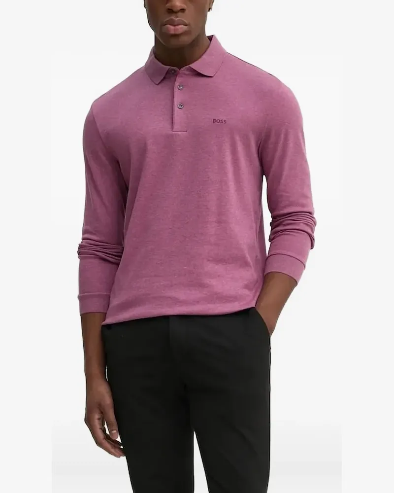 HUGO BOSS Langärmeliges Poloshirt - Rosa Rosa