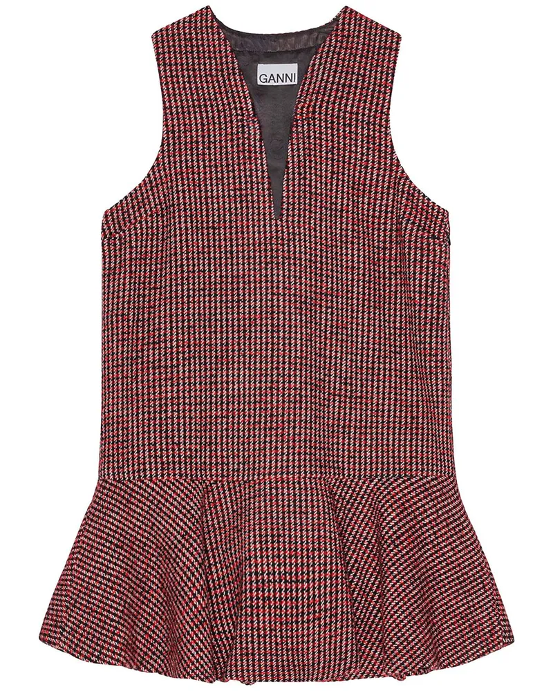 Ganni Kariertes Minikleid - Rot Rot