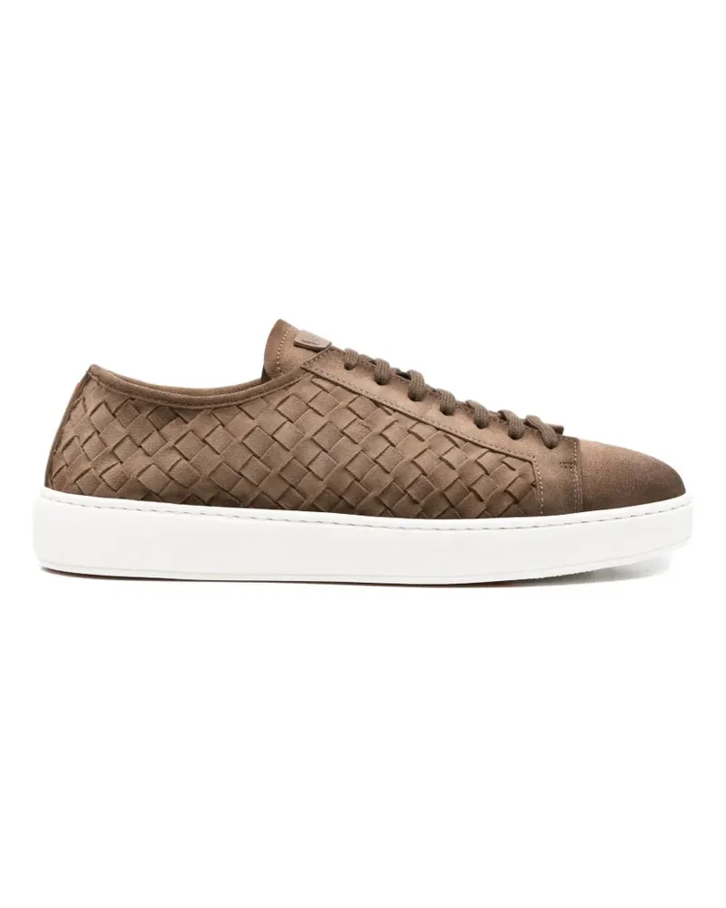 Santoni Gewebte Sneakers - Braun Braun