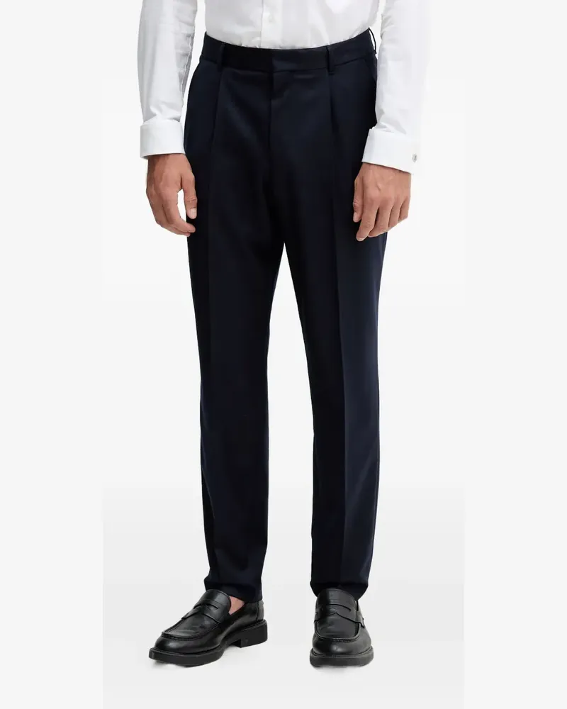 HUGO BOSS pleated wool trousers - Blau Blau
