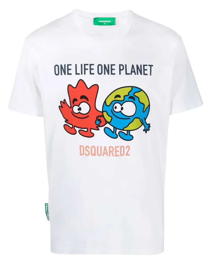 Dsquared2 T-Shirt mit Slogan-Print - Weiß Weiß