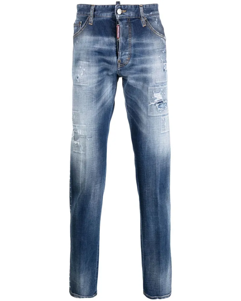 Dsquared2 Slim-Fit-Jeans im Distressed-Look - Blau Blau