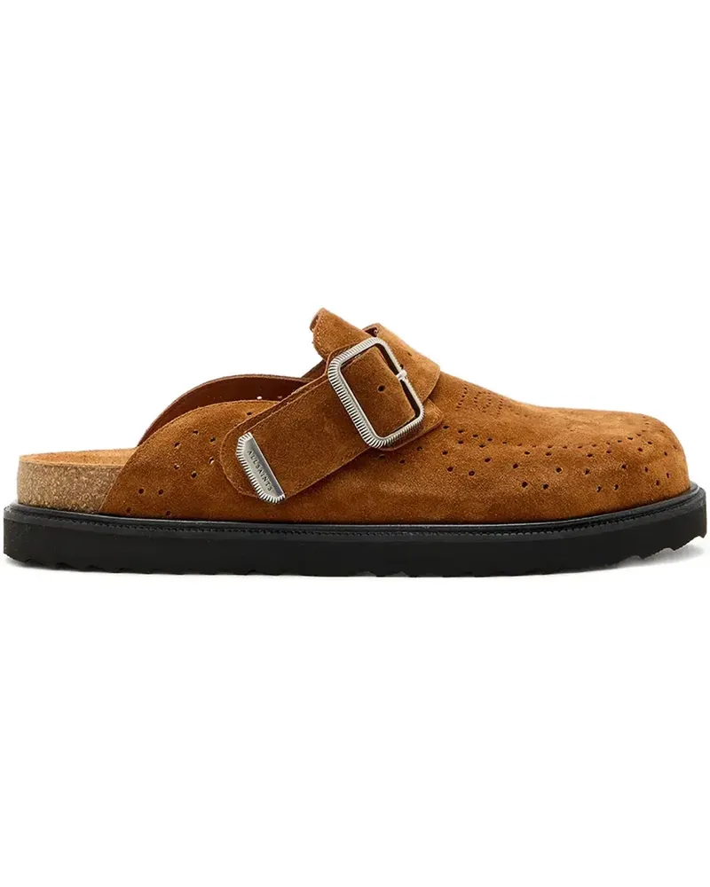 AllSaints Perforierte Mules mit Schnalle - Braun Braun