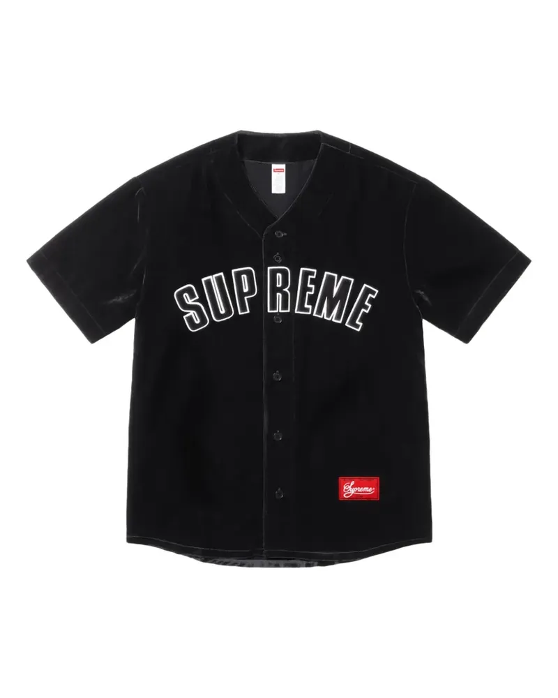 Supreme Being Baseballhemd aus Samt - Schwarz Schwarz