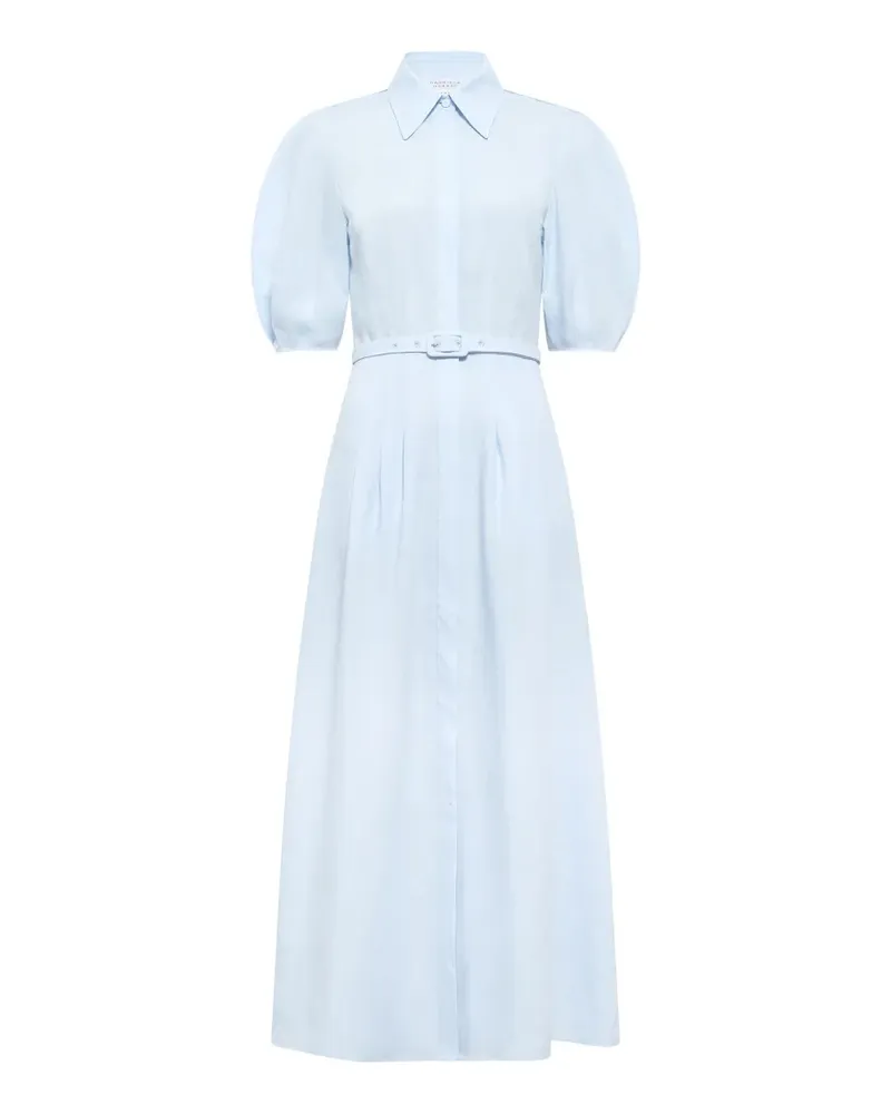 Gabriela Hearst Maude pleated belted shirtdress - Blau Blau