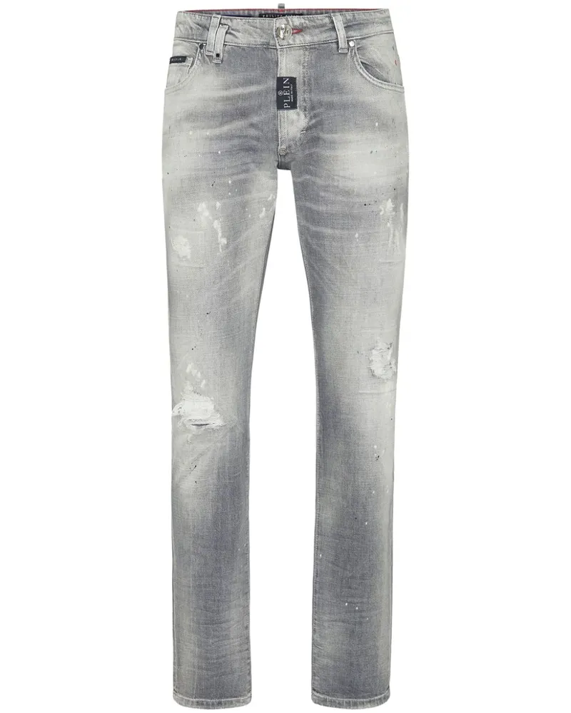 Philipp Plein Gerade Jeans im Distressed-Look - Grau Grau