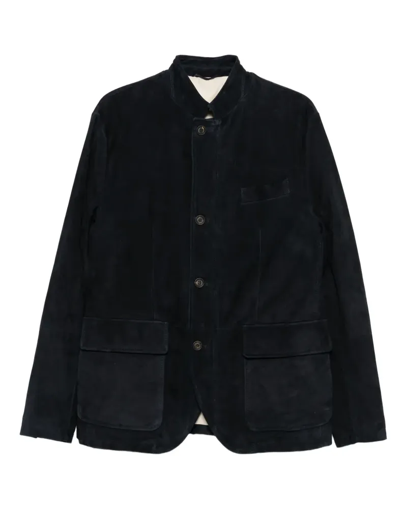 Eleventy Wildlederjacke mit aufgesetzten Taschen - Blau Blau