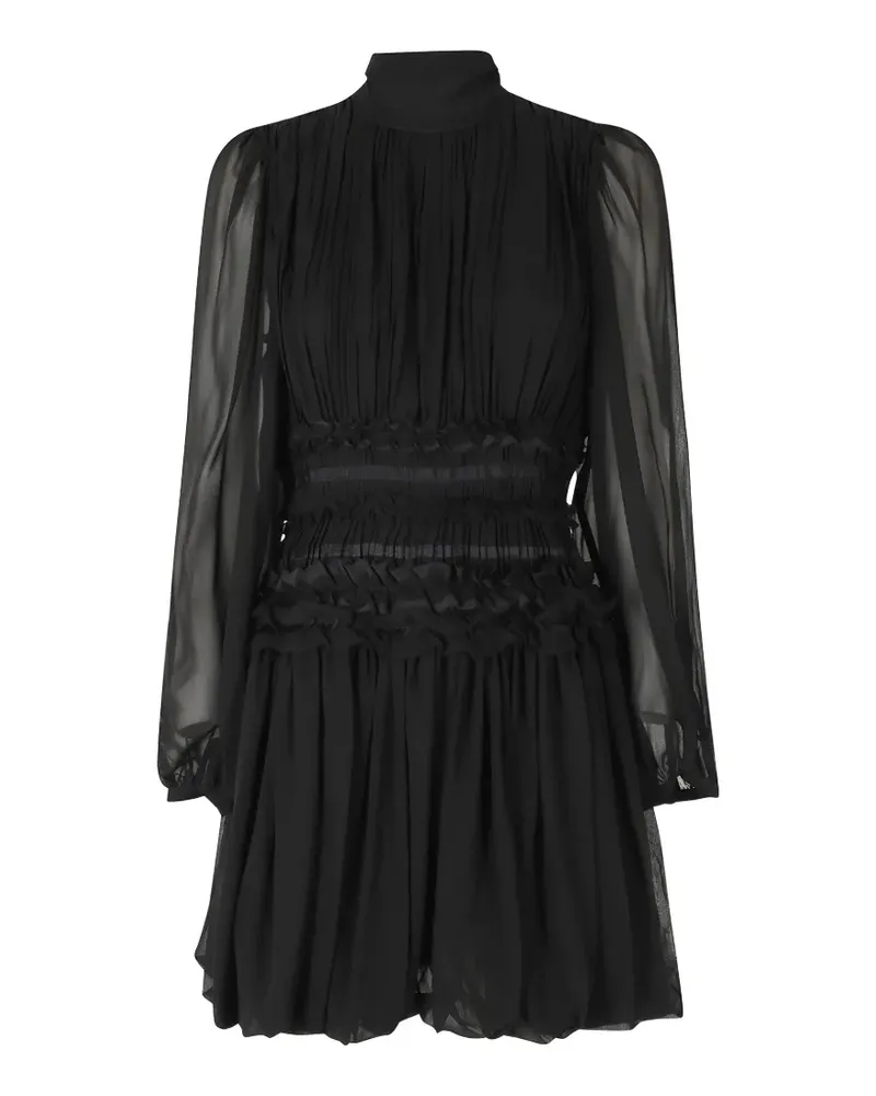 Ulla Johnson Gerüschtes Minikleid aus Seide - Schwarz Schwarz