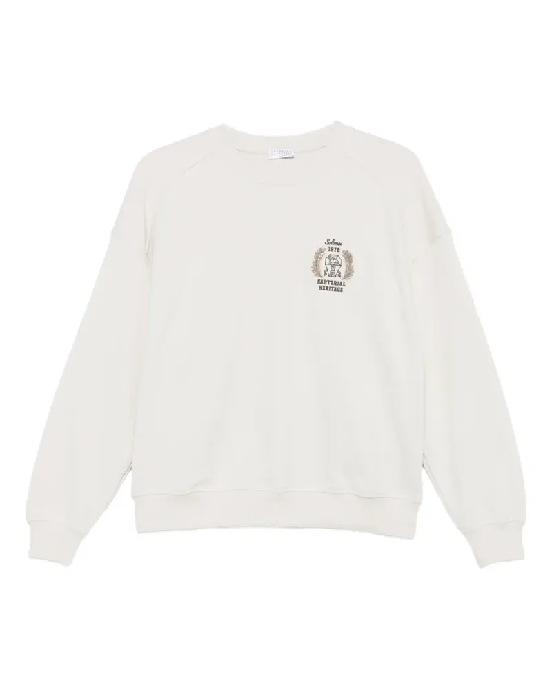 Brunello Cucinelli Sartorial Kaschmirpullover mit Heritage-Stickerei - Nude Nude