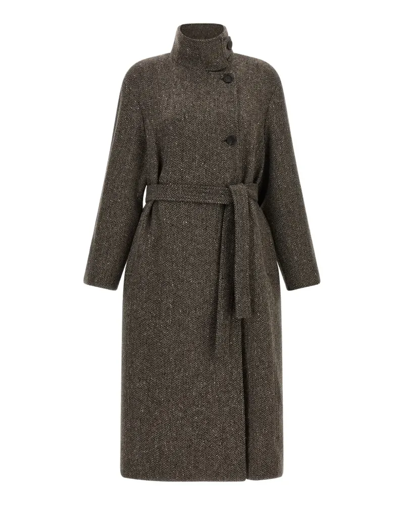 Brunello Cucinelli Sparkling chevron-pattern coat - Braun Braun