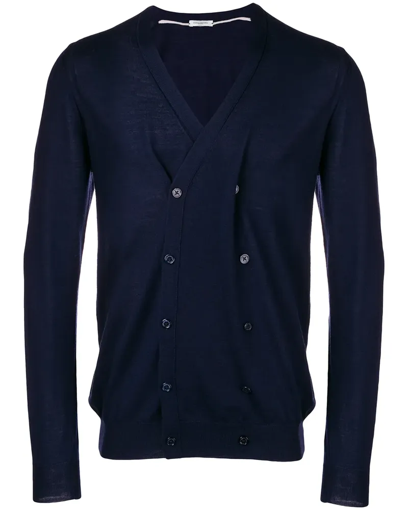 Paolo Pecora Milano Cardigan mit V-Ausschnitt - Blau Blau