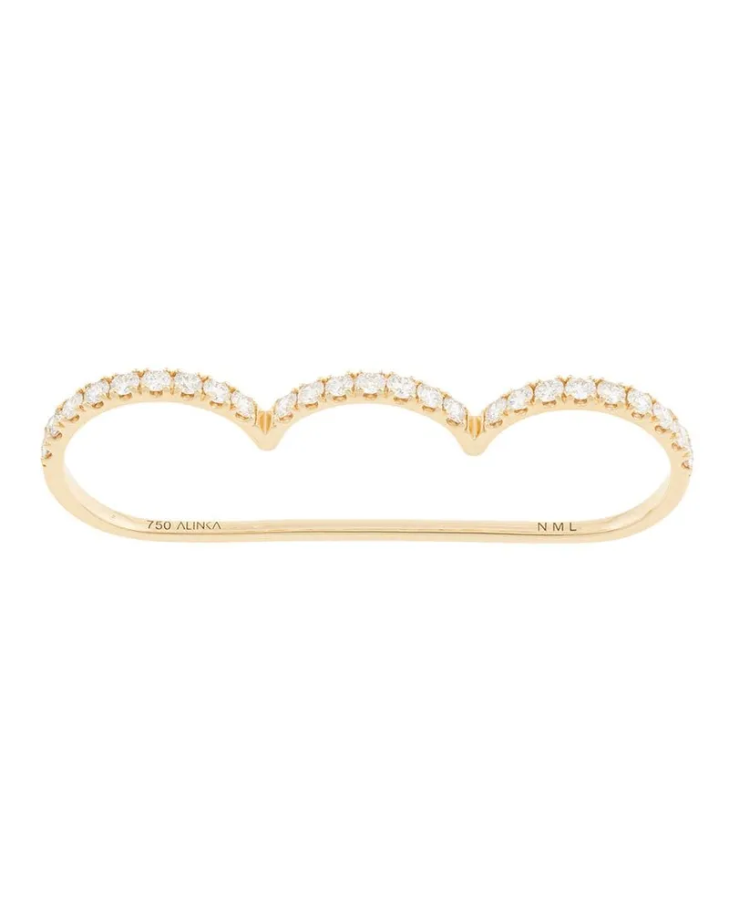 Alinka 18kt 'Cloud' Gelbgoldring mit Diamanten Gold