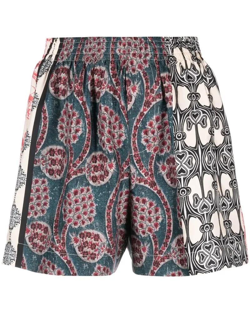 Erika Cavallini Shorts aus Seide mit Print - Blau Blau