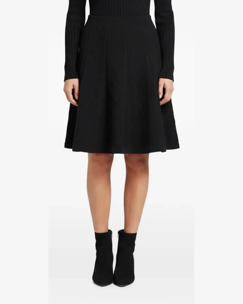 Sandro ribbed flared midi skirt - Schwarz Schwarz