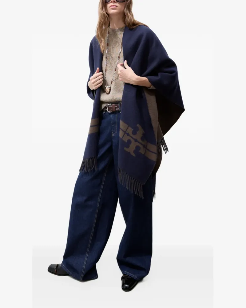 Tory Burch Gestreiftes Cape - Blau Blau