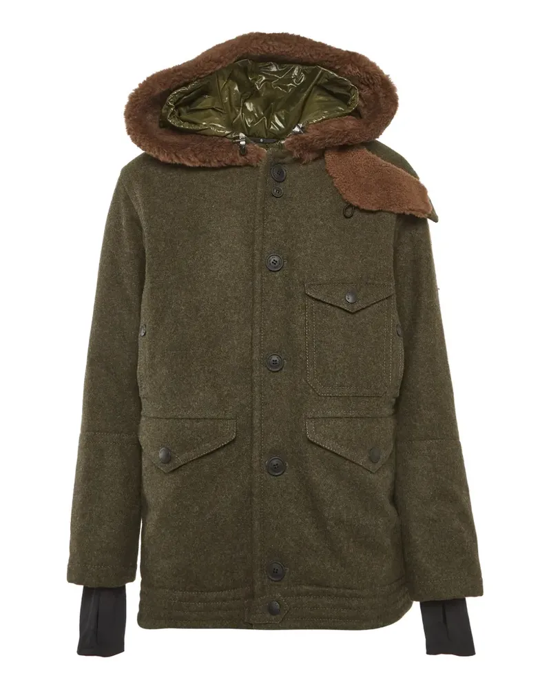 Moncler Jacke mit Logo-Patch - Grün Grün