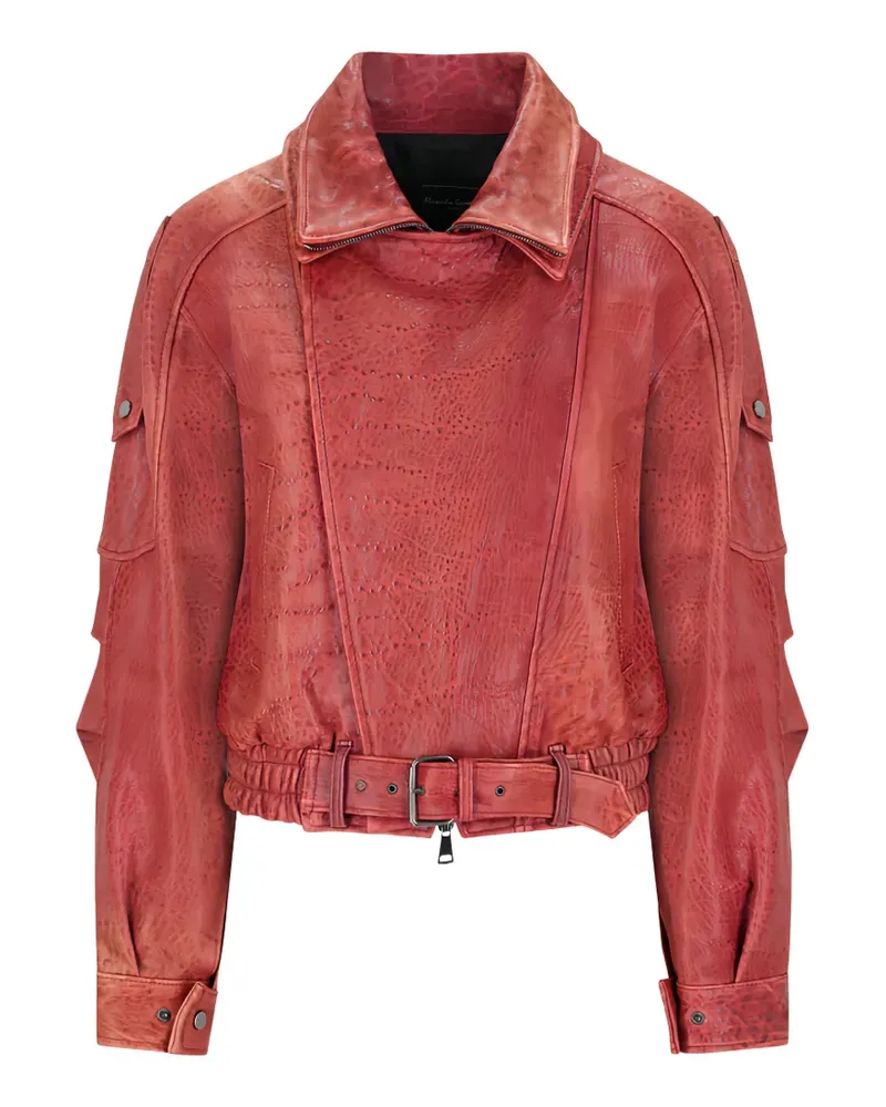 Alessandra Rich belted leather jacket - Rot Rot