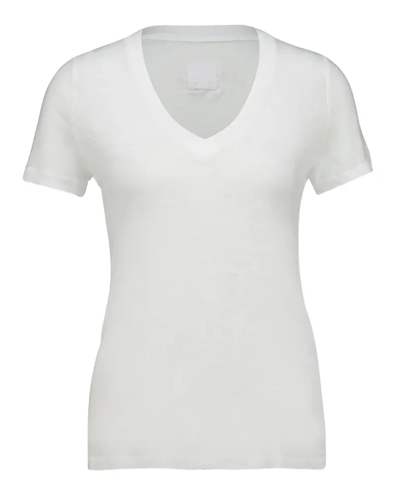 120% Lino short-sleeve V-neck T-shirt - Weiß Weiß