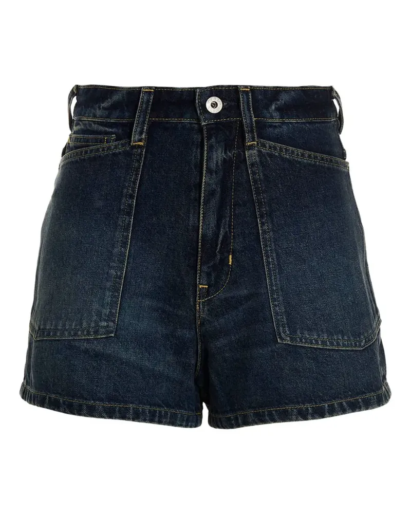 Kenzo logo-patch denim shorts - Blau Blau