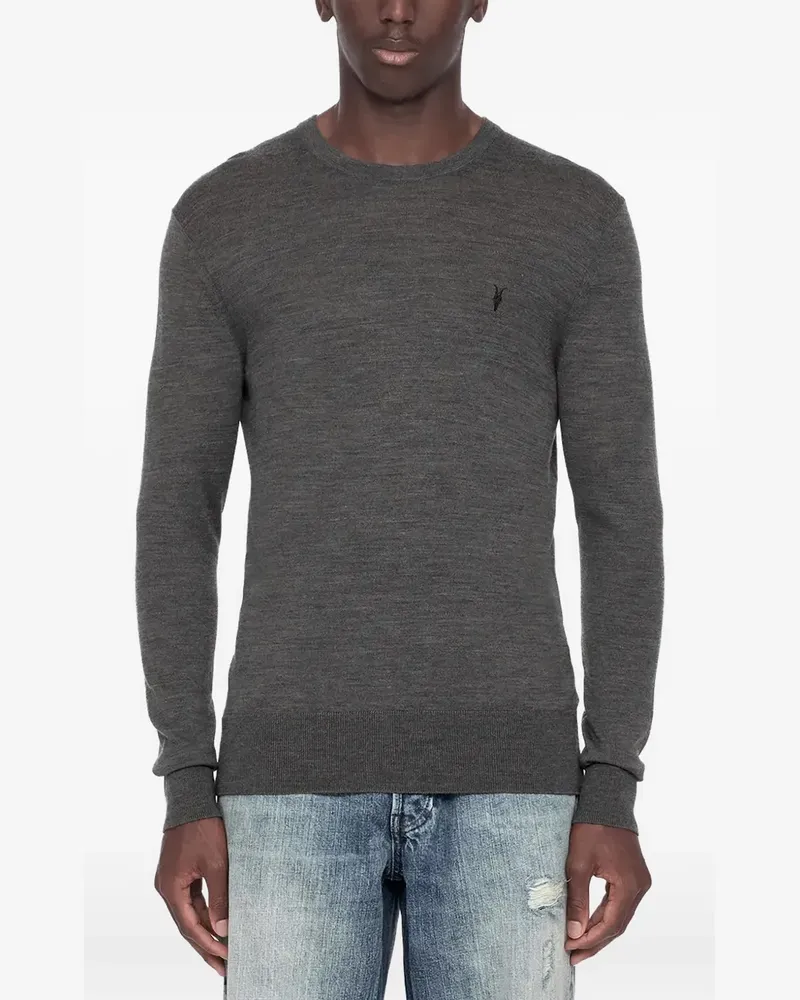 AllSaints Mode Ramskull Pullover aus Merinowolle - Grau Grau