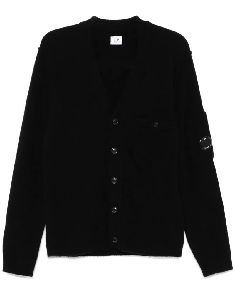 C.P. Company Cardigan mit V-Ausschnitt - Schwarz Schwarz