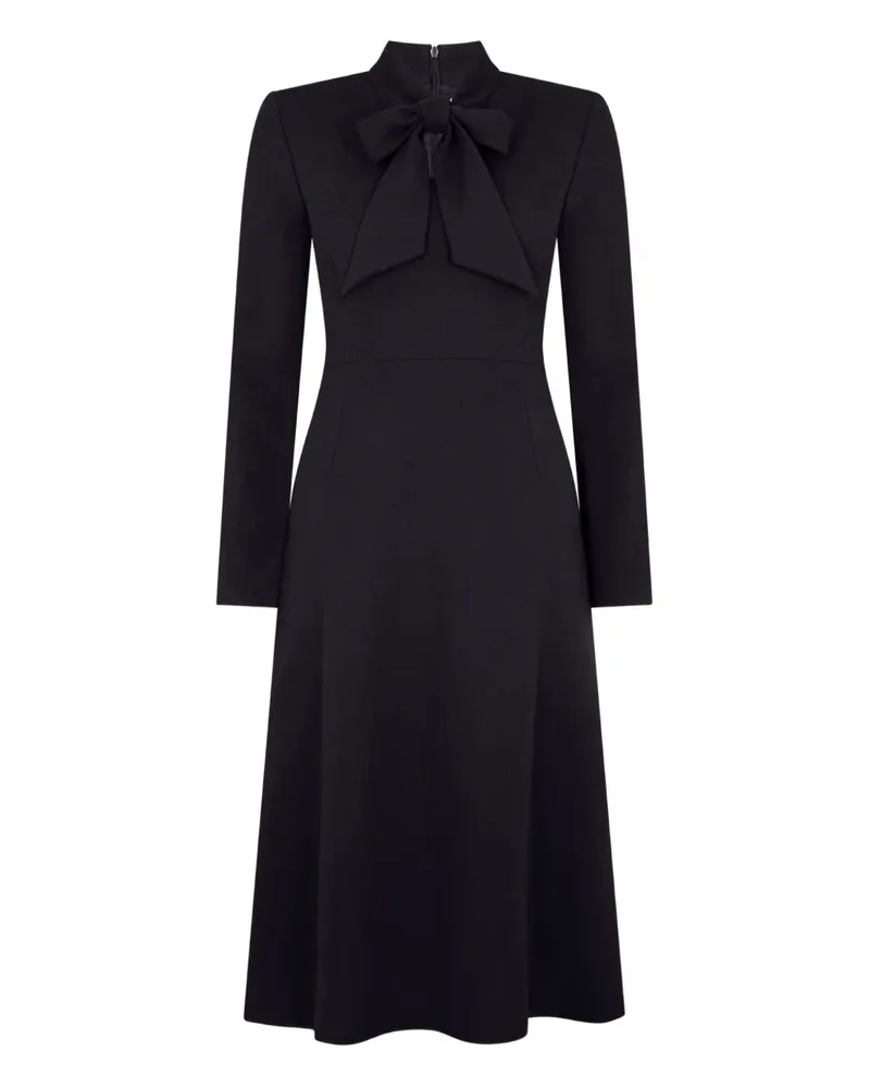 JANE Atelier Wallis Midikleid mit Schleifenkragen - Blau Blau