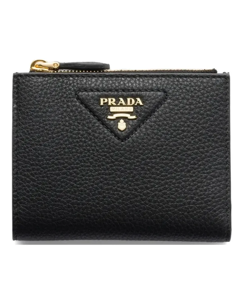 Prada Kleines strukturiertes Portemonnaie - Schwarz Schwarz