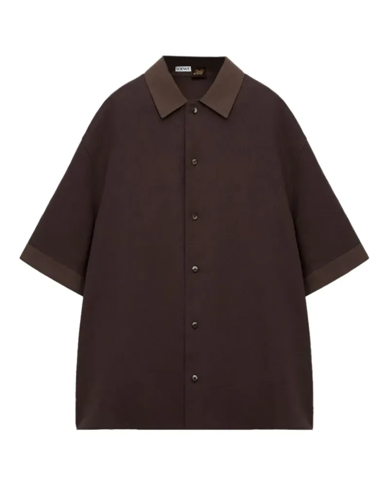 Loewe logo-patch short-sleeve shirt - Braun Braun