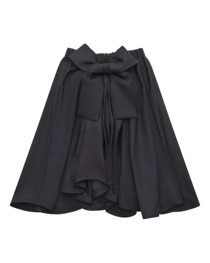 Noir Kei Ninomiya bow-detail gathered skirt - Schwarz Schwarz