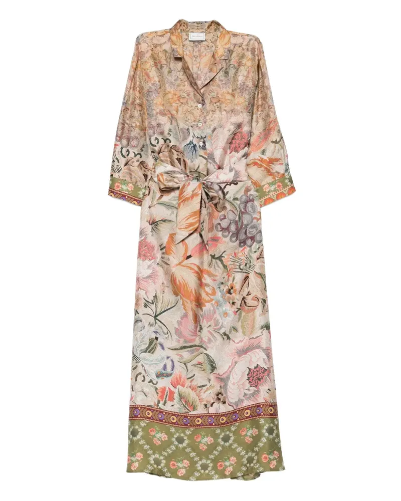 Pierre-Louis Mascia Hemdkleid mit Blumen-Print - Nude Nude