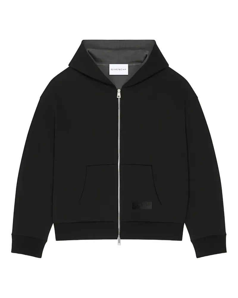 Givenchy zip-up logo-patch hoodie - Schwarz Schwarz