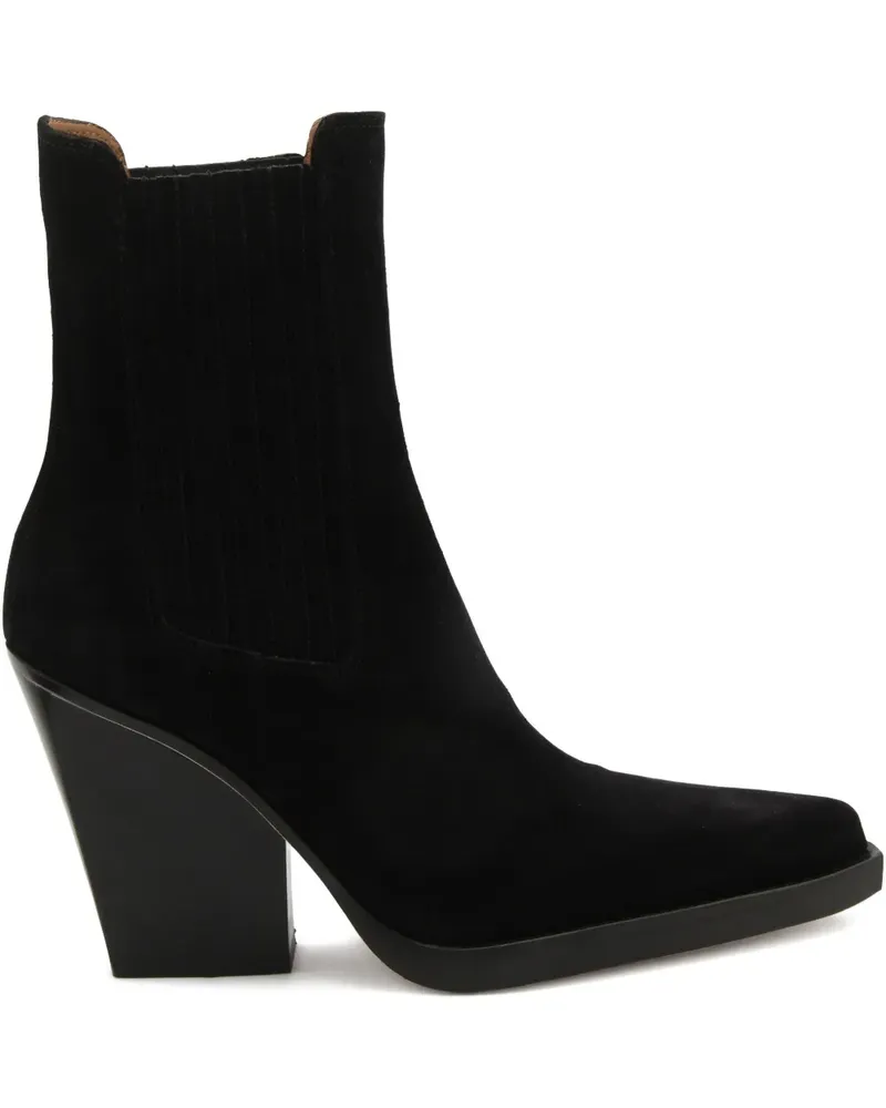 Paris Texas Spitze Stiefel mit elastischen Einsätzen - Schwarz Schwarz