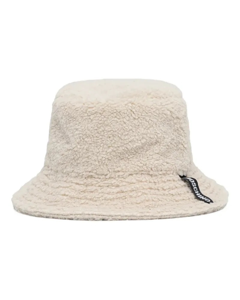 Moschino Texturierte Mütze mit Logo-Patch - Nude Nude