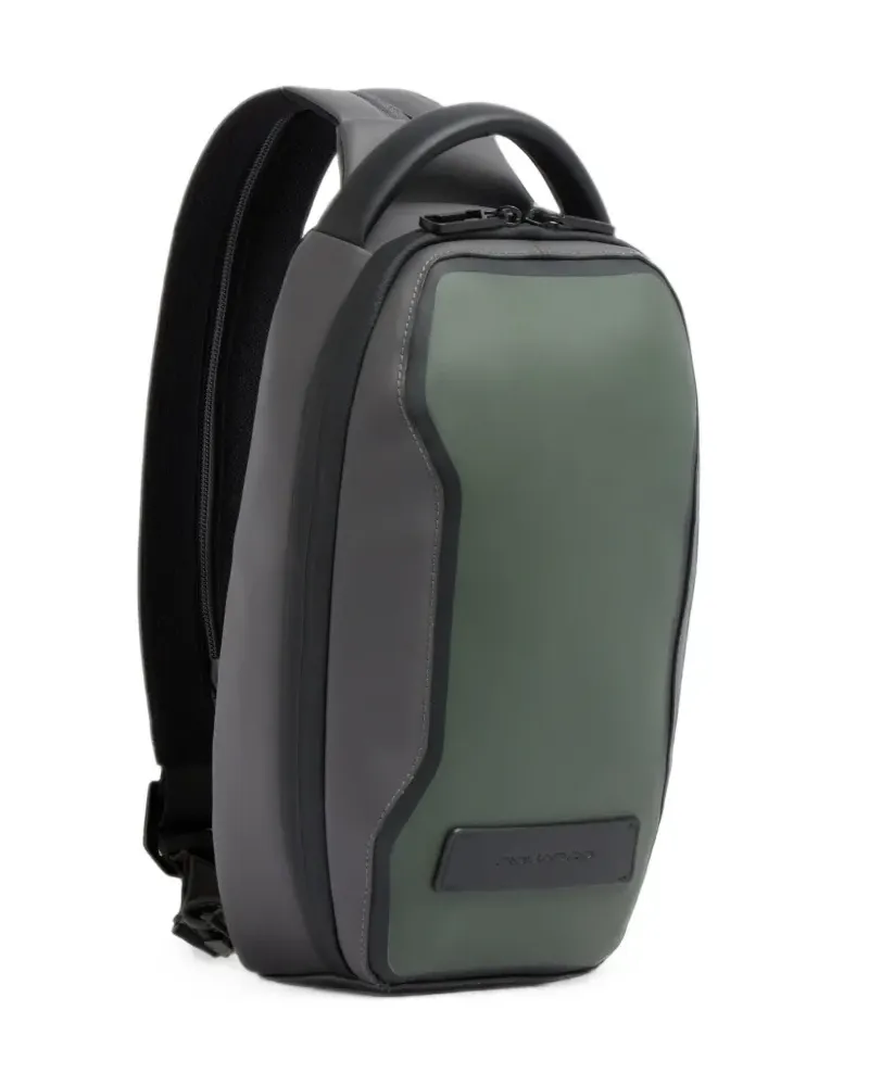 Piquadro Rucksack mit Logo-Patch - Grün Grün