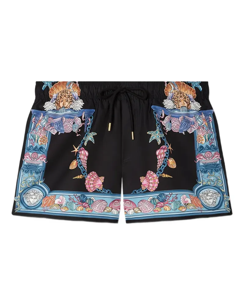 Versace Coral Theatre Badeshorts - Schwarz Schwarz