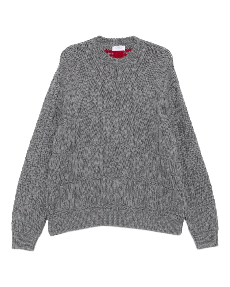 OFF-WHITE Gemusterter Pullover - Grau Grau