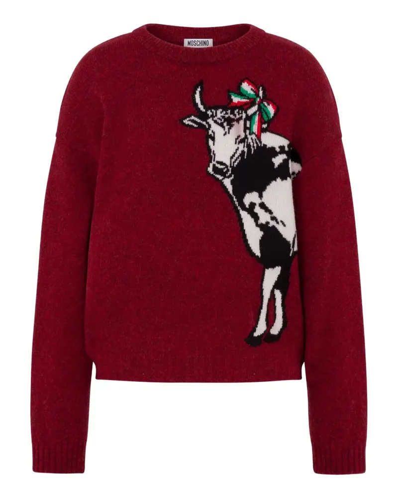Moschino patterned-intarsia sweater - Rot Rot