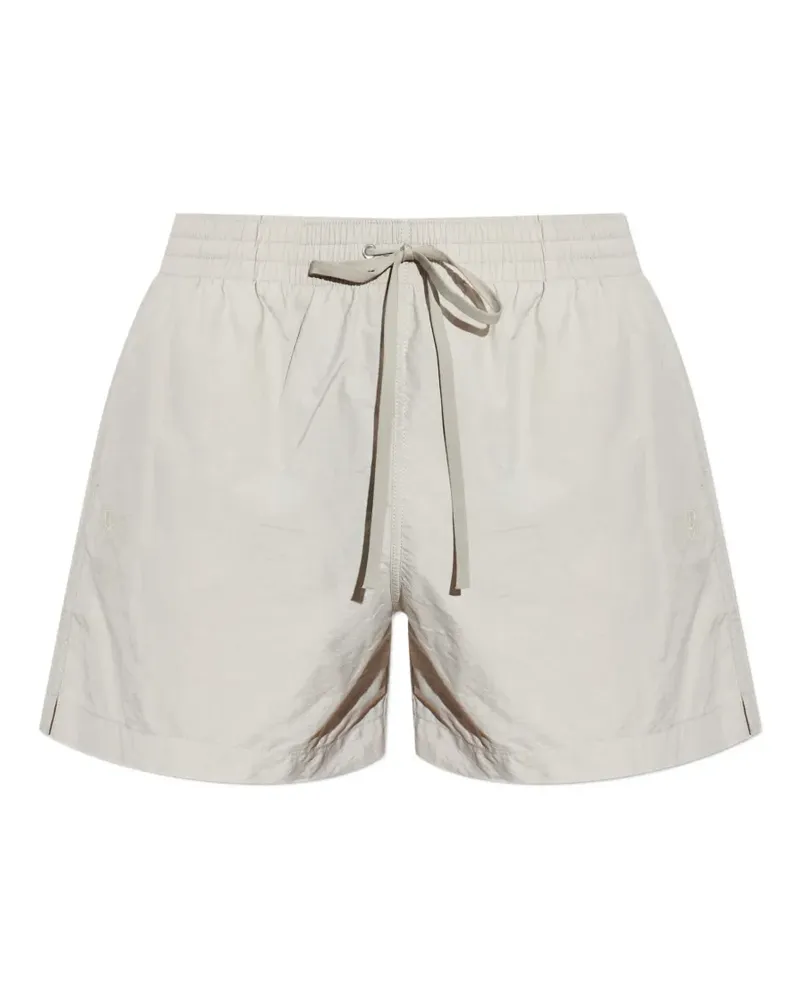 Maison Margiela logo-embroidered drawstring-waist swim shorts - Nude Nude
