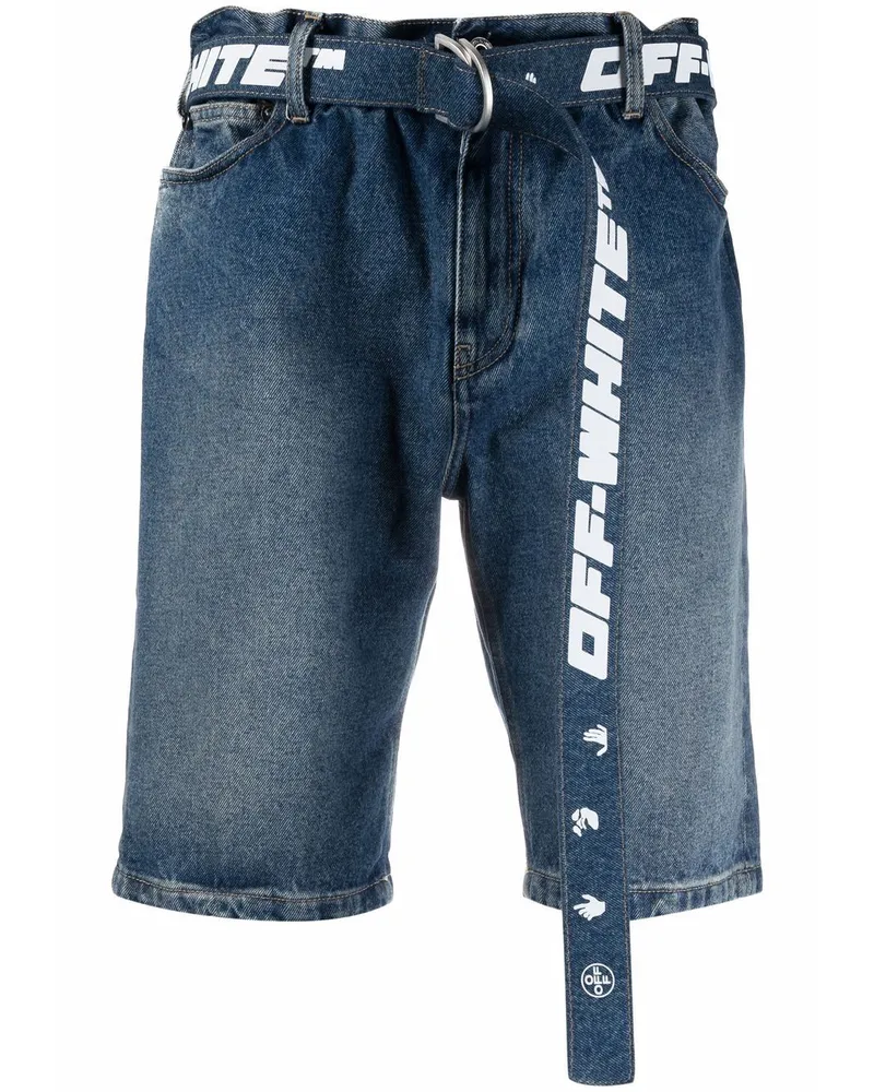 OFF-WHITE Jeans-Shorts mit Gürtel - Blau Blau