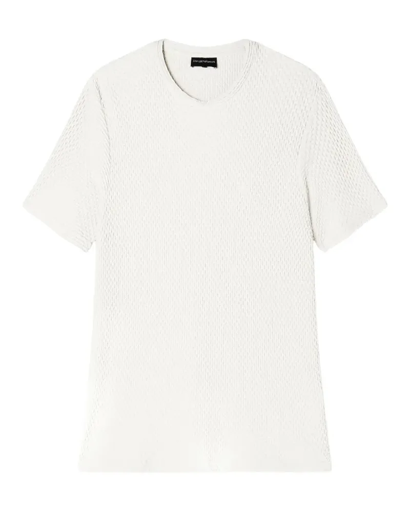 Emporio Armani honeycomb-texture T-shirt - Nude Nude