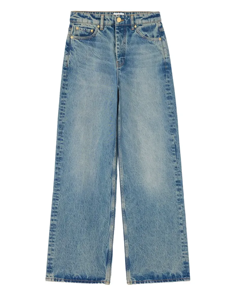 Ganni Jeans mit Logo-Patch - Blau Blau