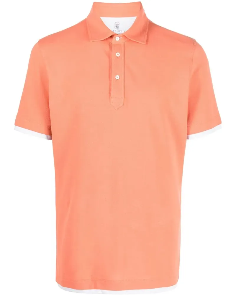 Brunello Cucinelli Poloshirt im Layering-Look - Orange Orange