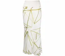 Midirock mit schräger Schnittführung - Nude