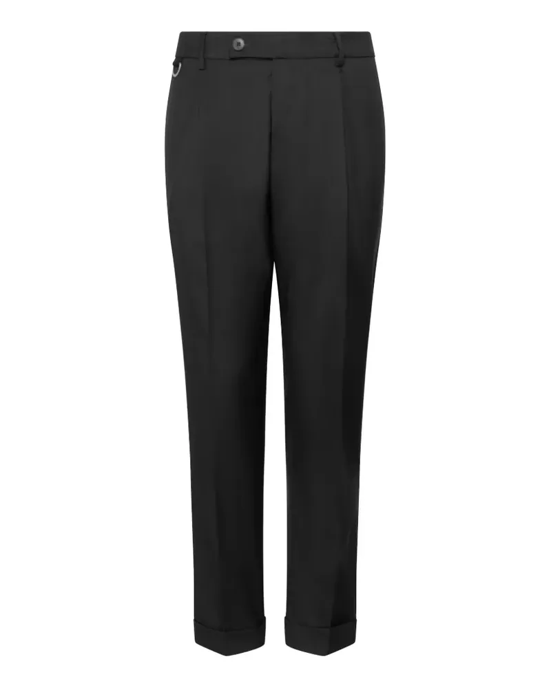 Low Brand pleated turn-up trousers - Schwarz Schwarz