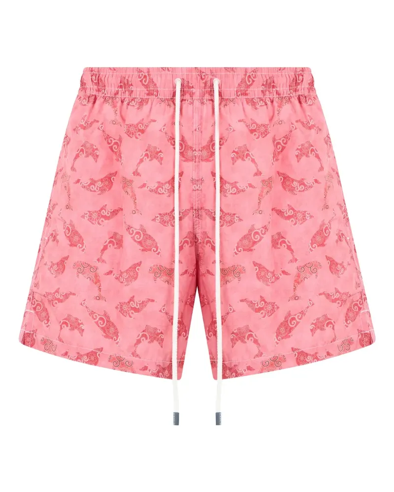 Fedeli dolphin-print drawstring swim shorts - Rosa Rosa
