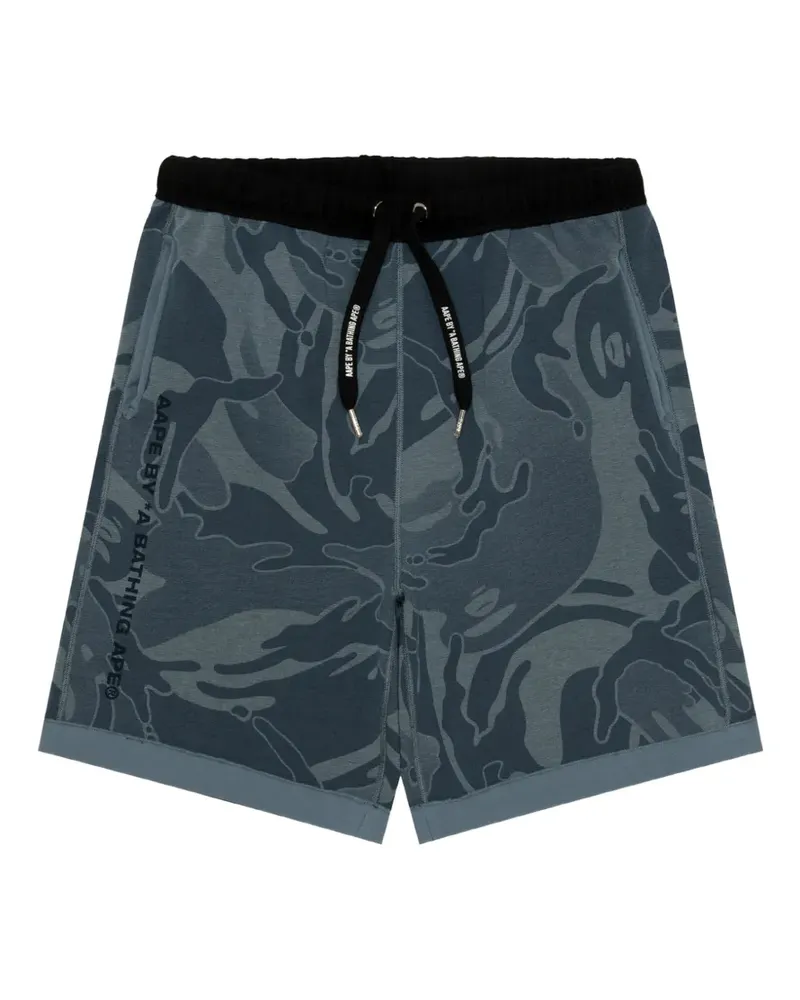 BAPE camouflage-print reversible shorts - Blau Blau