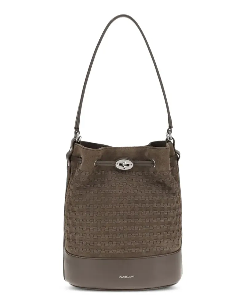 Zanellato Monda woven suede bucket bag - Braun Braun
