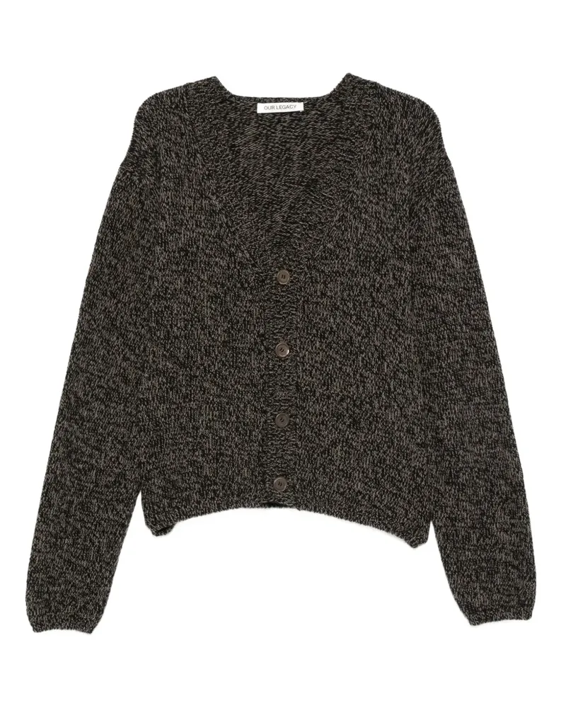 Our Legacy Melierter Cardigan mit V-Ausschnitt - Grau Grau