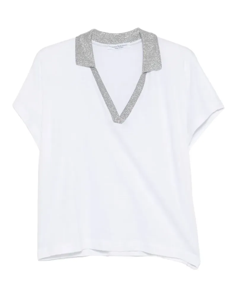 Amina Rubinacci T-Shirt mit Glitter - Weiß Weiß